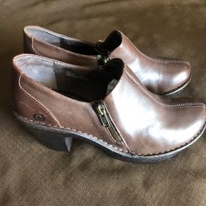 New Born leather platform booties 8M